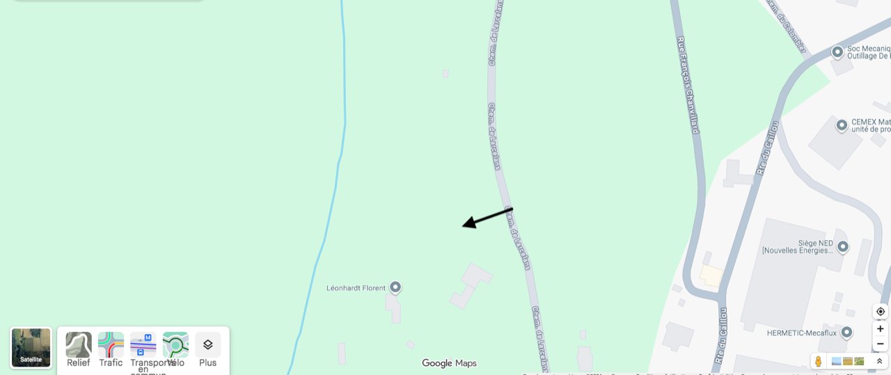 Plan de situation de la parcelle, chemin de l'Arcelan à Chaponost